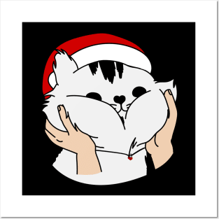 Cute funny christmas cat Posters and Art